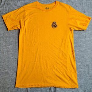 Lost Enterprises T Shirt Size Medium Yellow Sunflower Skull Skateboard Surfing